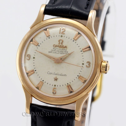 Omega Vintage Constellation Bumper Automatic Ref 2782 18K Gold Silver Dial